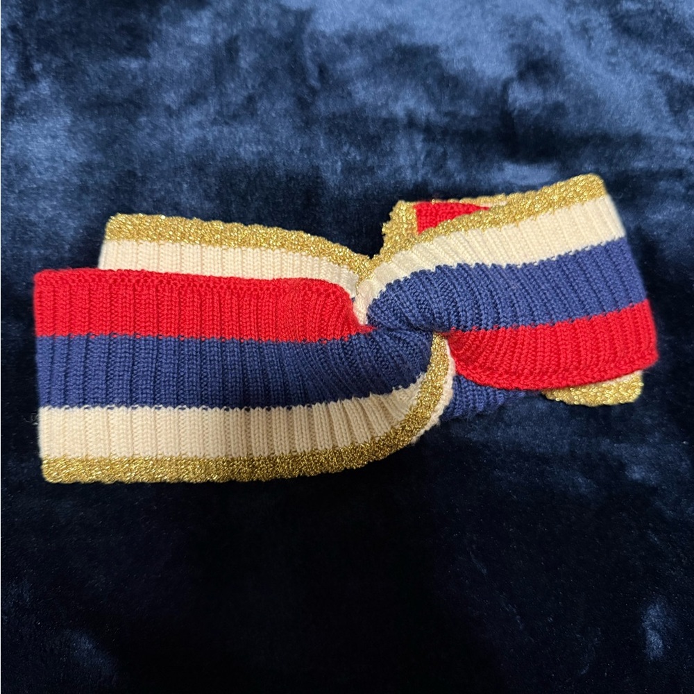 Gucci headband red,blue,ivory and gold, size medium 57 cm